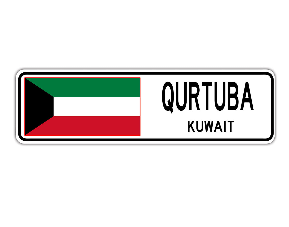 Qurtuba Kuwait Flag City Country Gift Plate Wall Decor Street Aluminum Metal Novelty Sign Plate