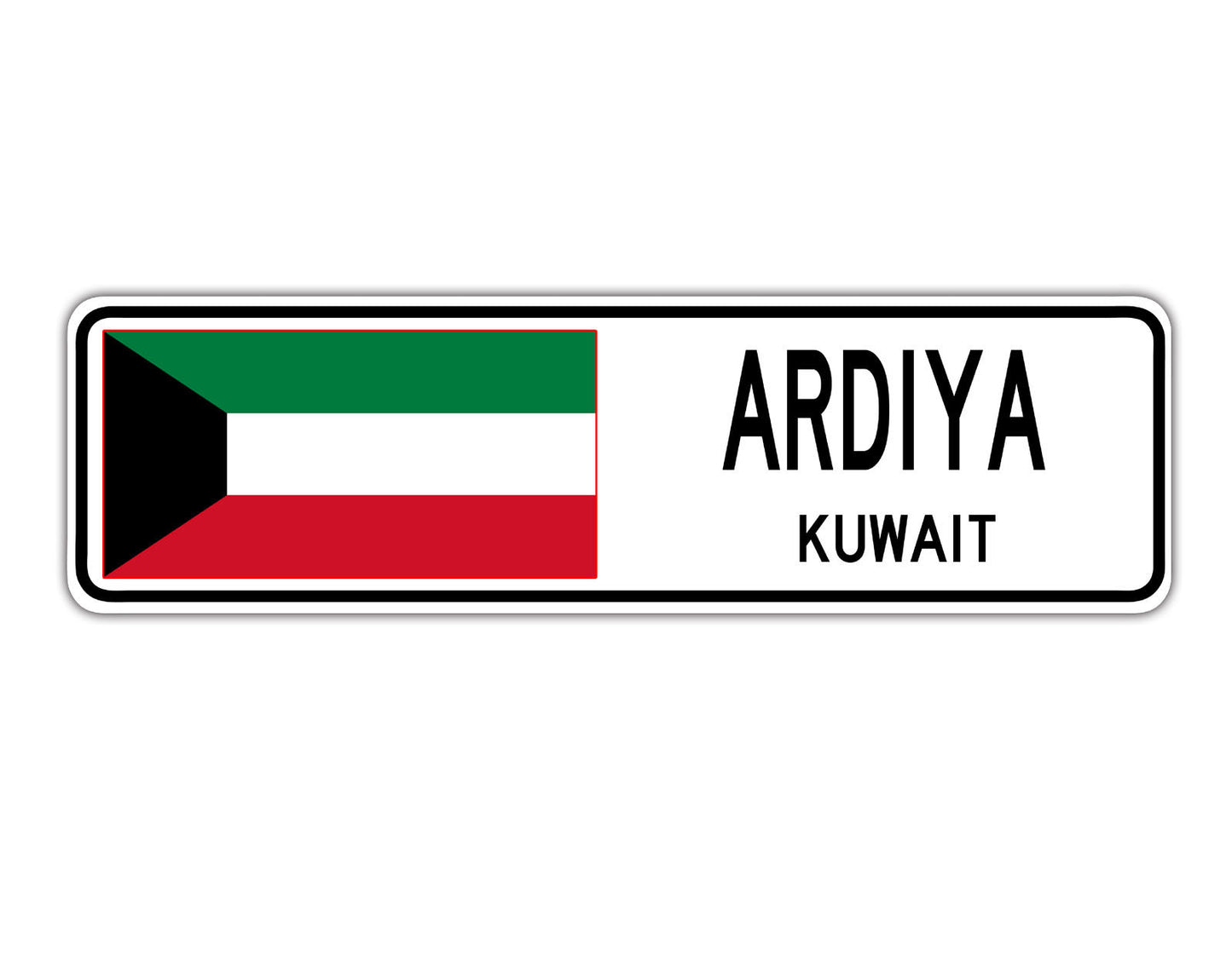 Ardiya Kuwait Flag City Country Gift Plate Wall Decor Street Aluminum Metal Novelty Sign Plate