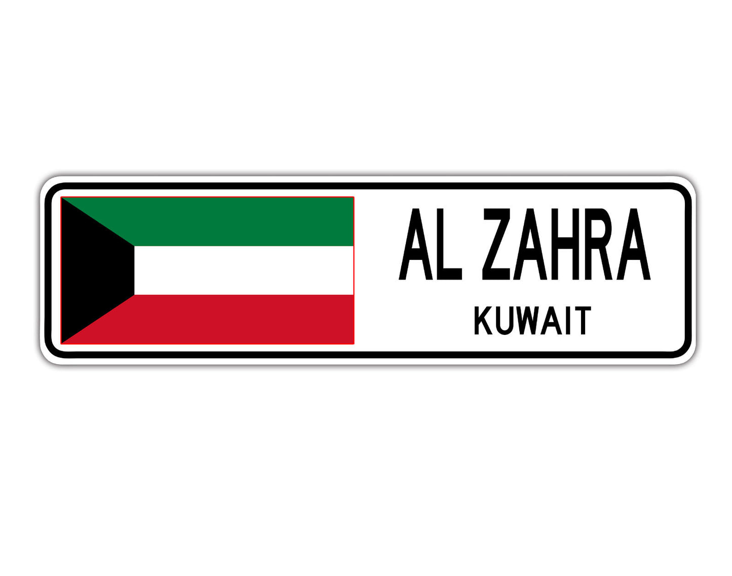 Al Zahra Kuwait Flag City Country Gift Plate Wall Decor Street Aluminum Metal Novelty Sign Plate