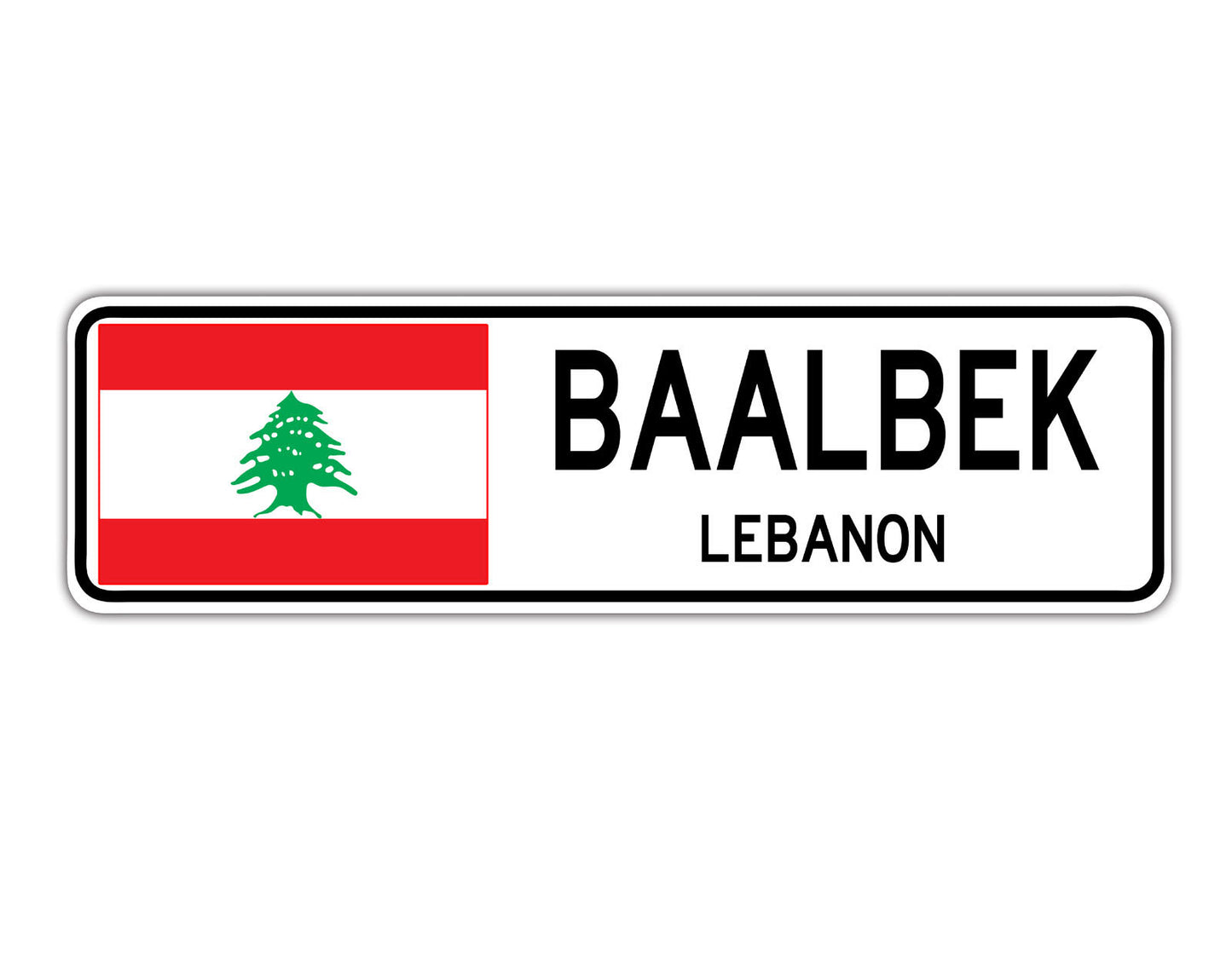 Baalbek Lebanon Flag City Country Gift Plate Wall Decor Street Aluminum Metal Novelty Sign Plate
