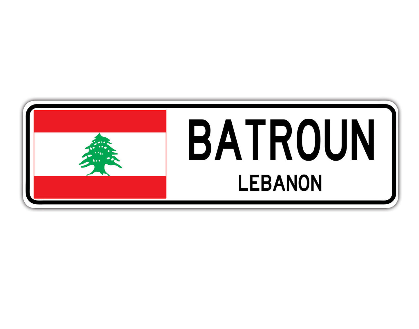 Batroun Lebanon Flag City Country Gift Plate Wall Decor Street Aluminum Metal Novelty Sign Plate