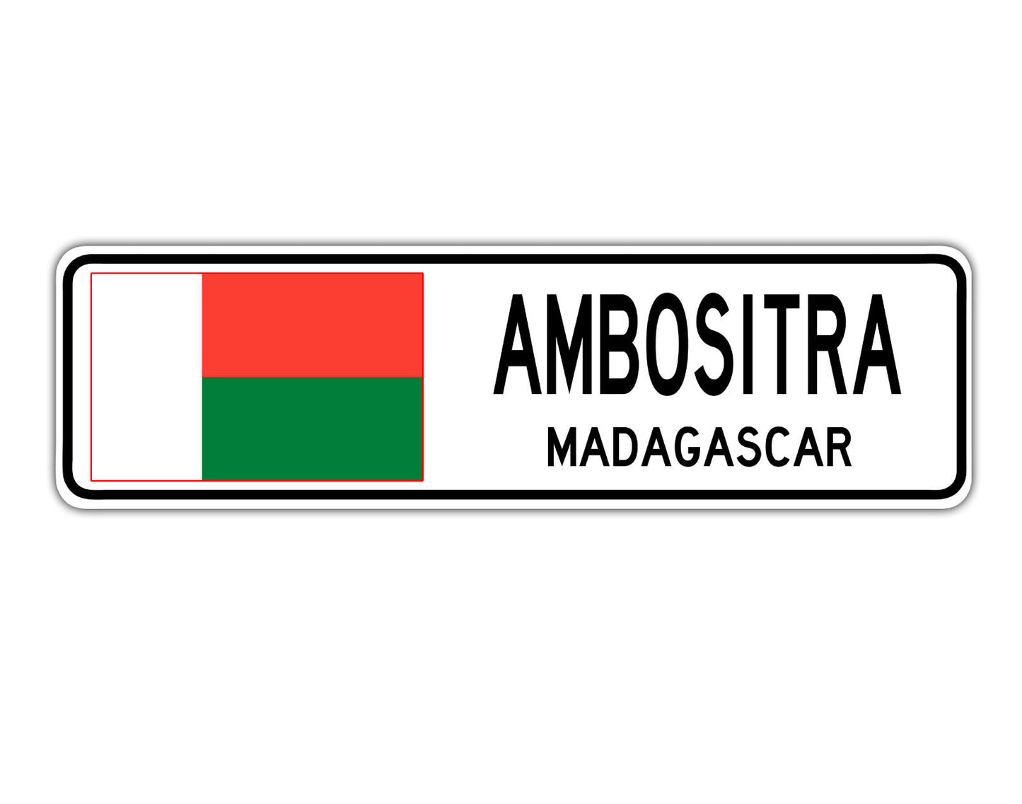 Ambositra Madagascar Flag City Country Gift Plate Wall Decor Street Aluminum Metal Novelty Sign Plate