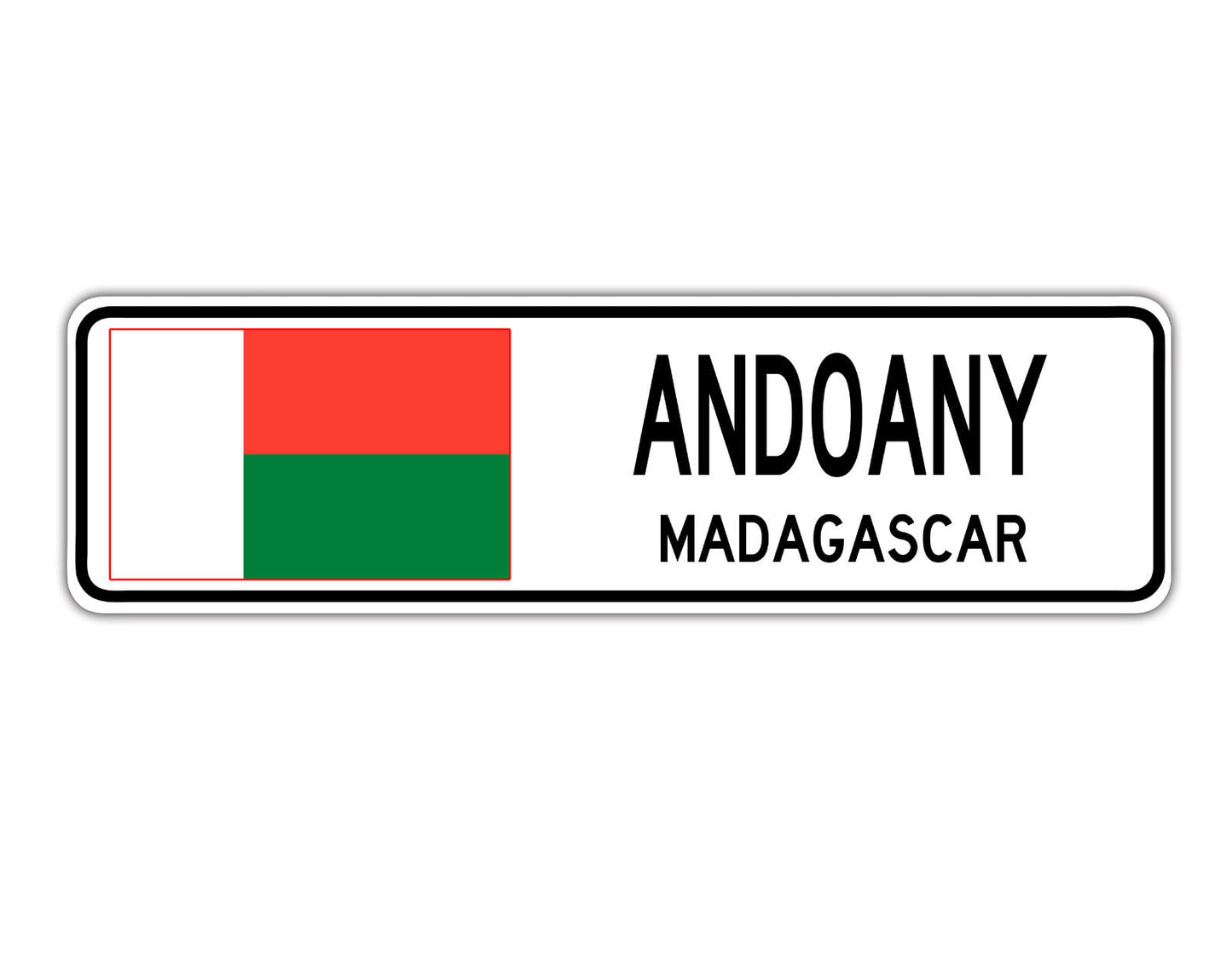 Andoany Madagascar Flag City Country Gift Plate Wall Decor Street Aluminum Metal Novelty Sign Plate