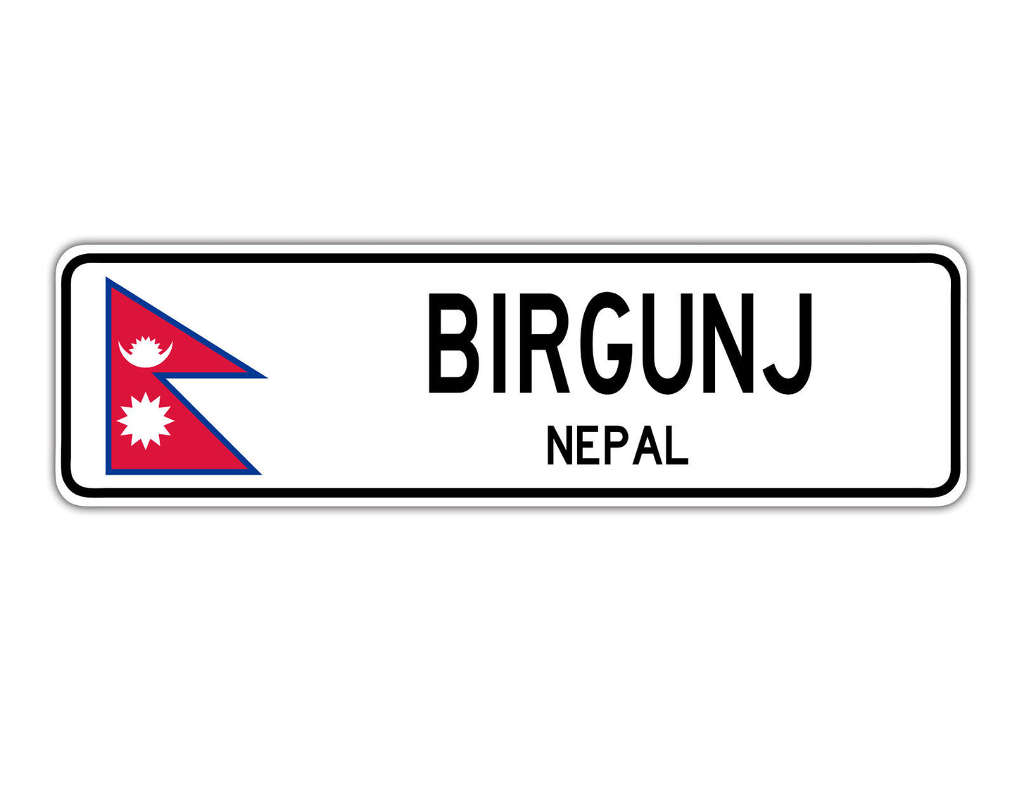 Birgunj Nepal Flag City Country Gift Plate Wall Decor Street Aluminum Metal Novelty Sign Plate