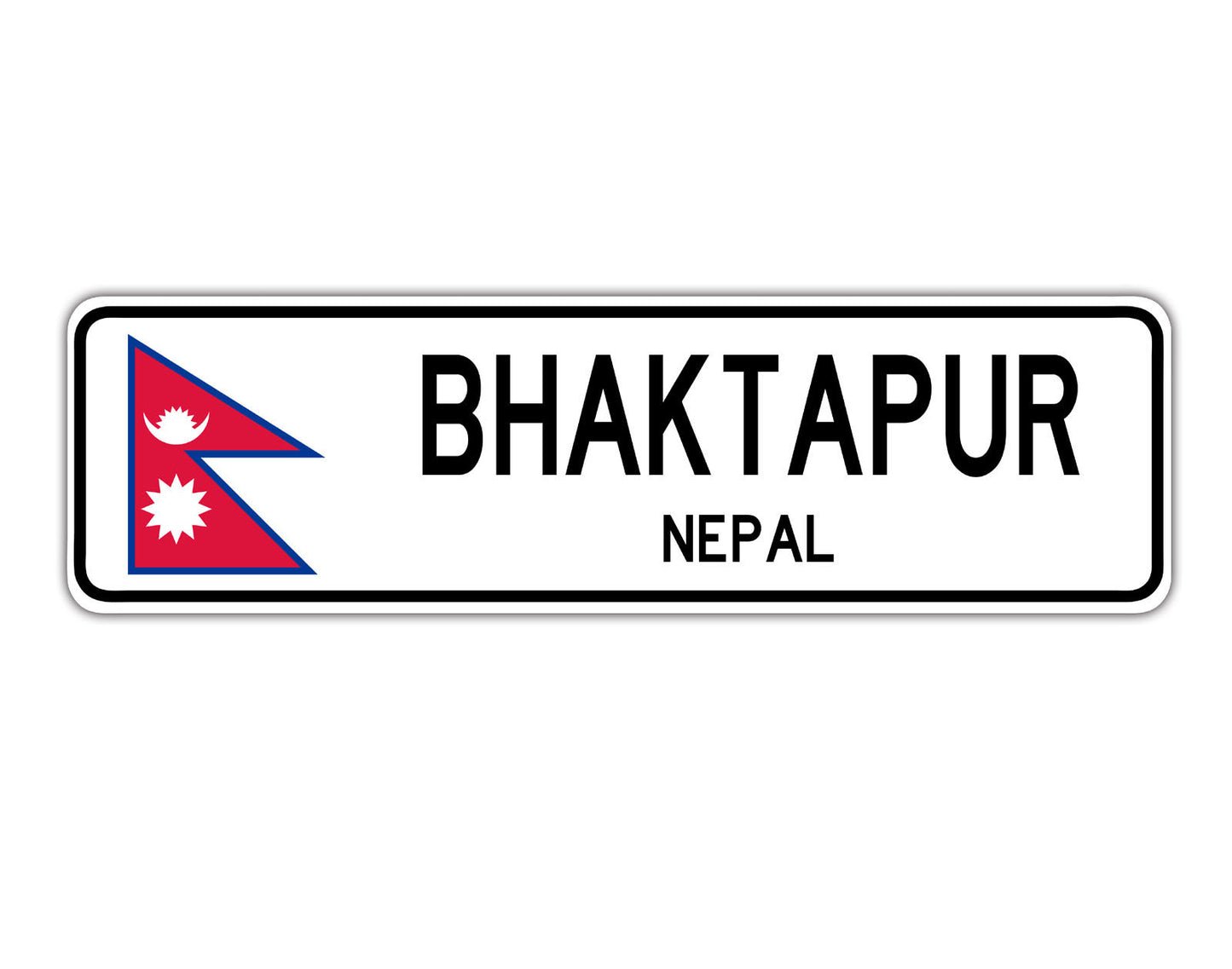 Bhaktapur Nepal Flag City Country Gift Plate Wall Decor Street Aluminum Metal Novelty Sign Plate