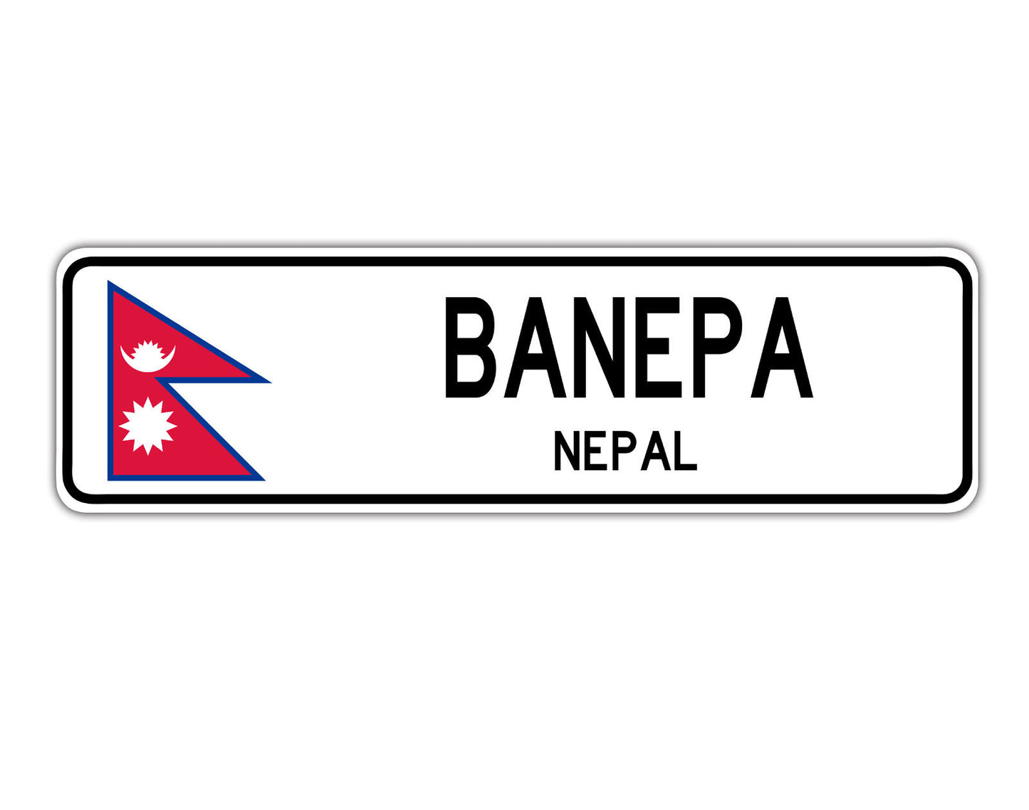 Banepa Nepal Flag City Country Gift Plate Wall Decor Street Aluminum Metal Novelty Sign Plate