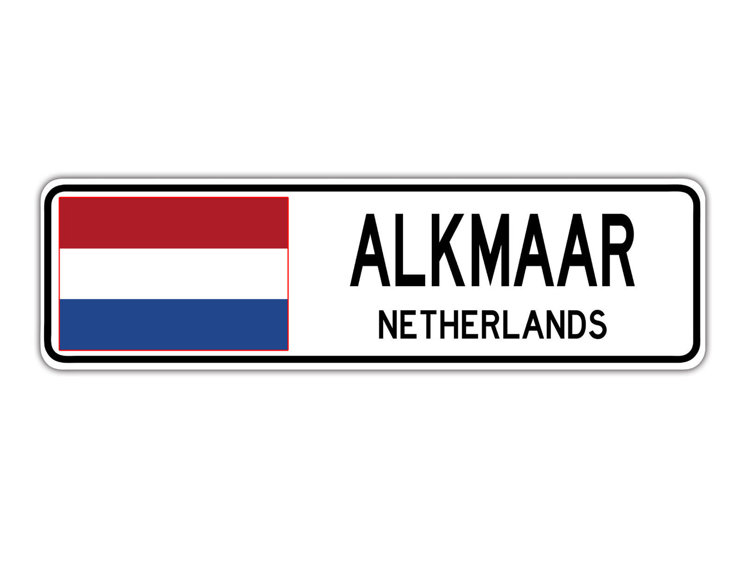 Alkmaar Netherlands Flag City Country Gift Plate Wall Decor Street Aluminum Metal Novelty Sign Plate