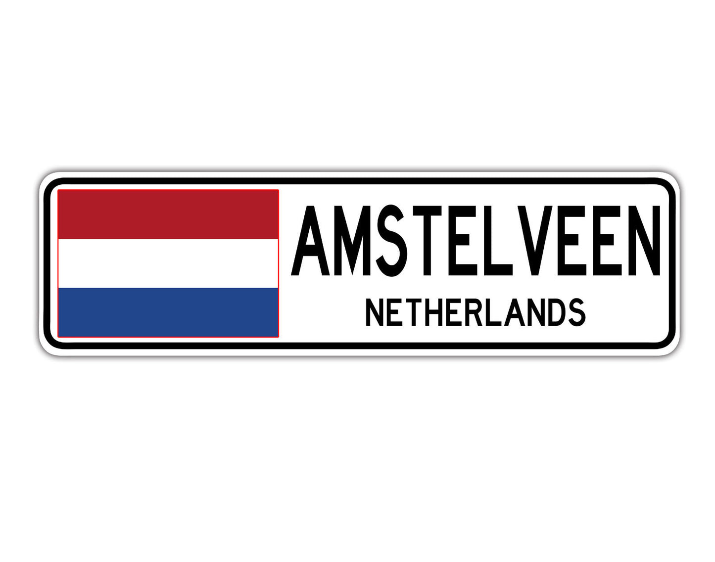 Amstelveen Netherlands Flag City Country Gift Plate Wall Decor Street Aluminum Metal Novelty Sign Plate