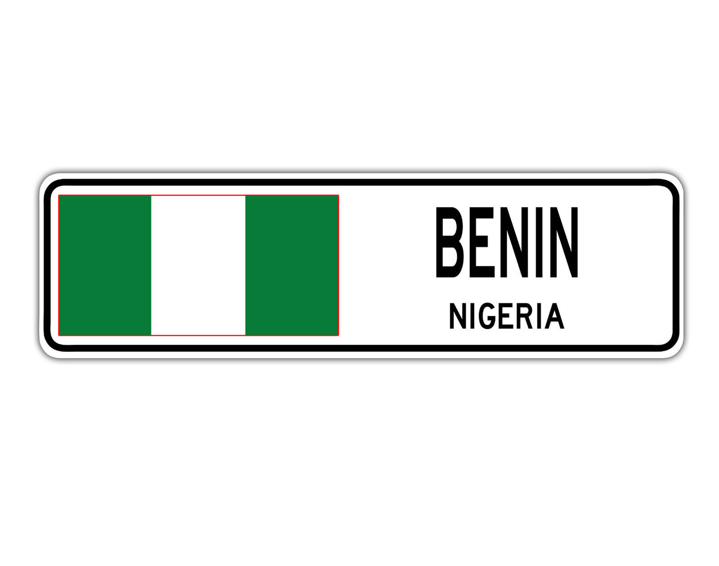 Benin Nigeria Flag City Country Gift Plate Wall Decor Street Aluminum Metal Novelty Sign Plate