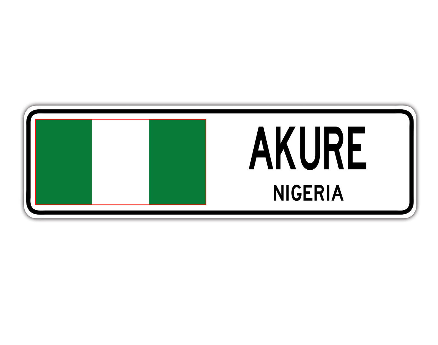 Akure Nigeria Flag City Country Gift Plate Wall Decor Street Aluminum Metal Novelty Sign Plate