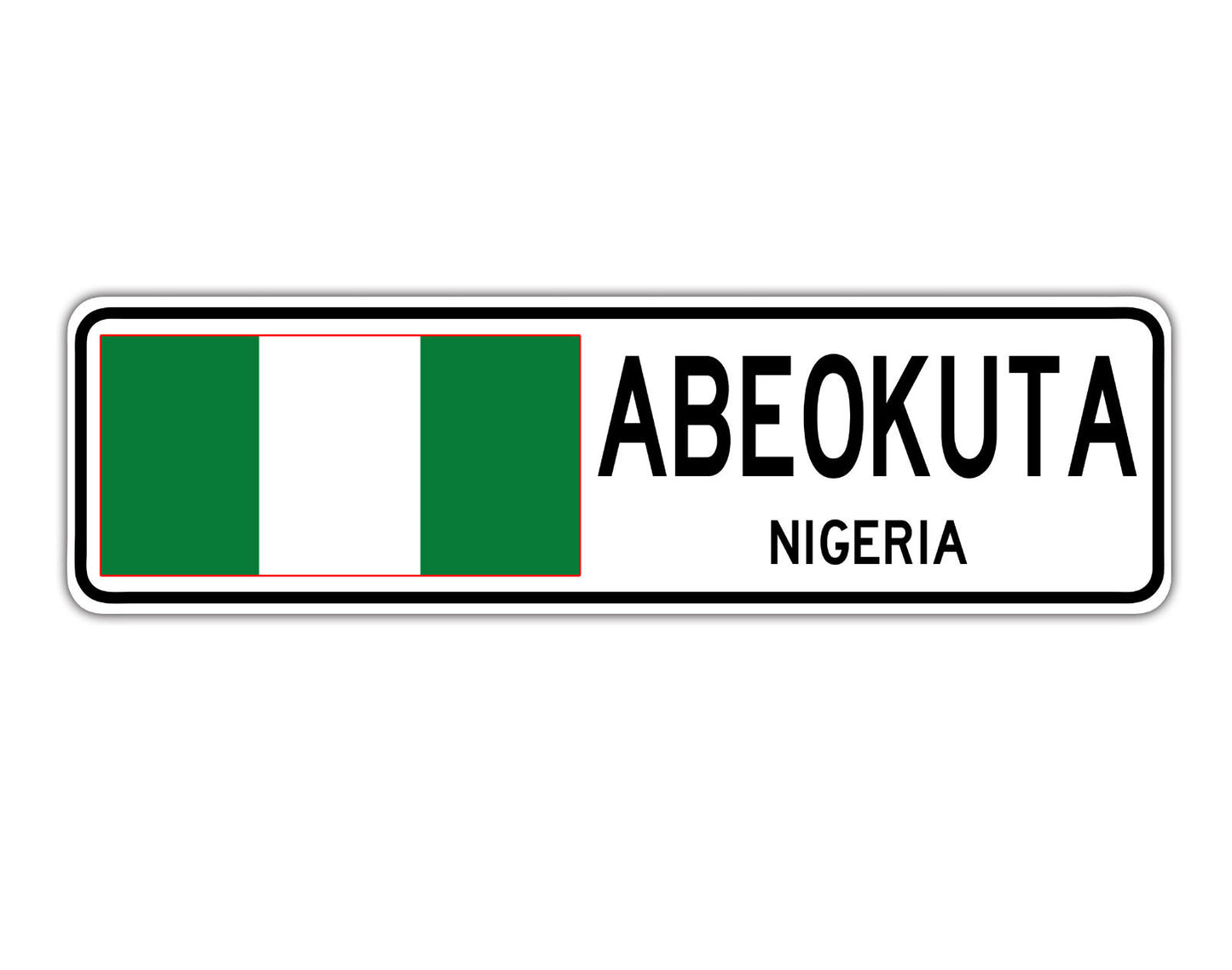 Abeokuta Nigeria Flag City Country Gift Plate Wall Decor Street Aluminum Metal Novelty Sign Plate