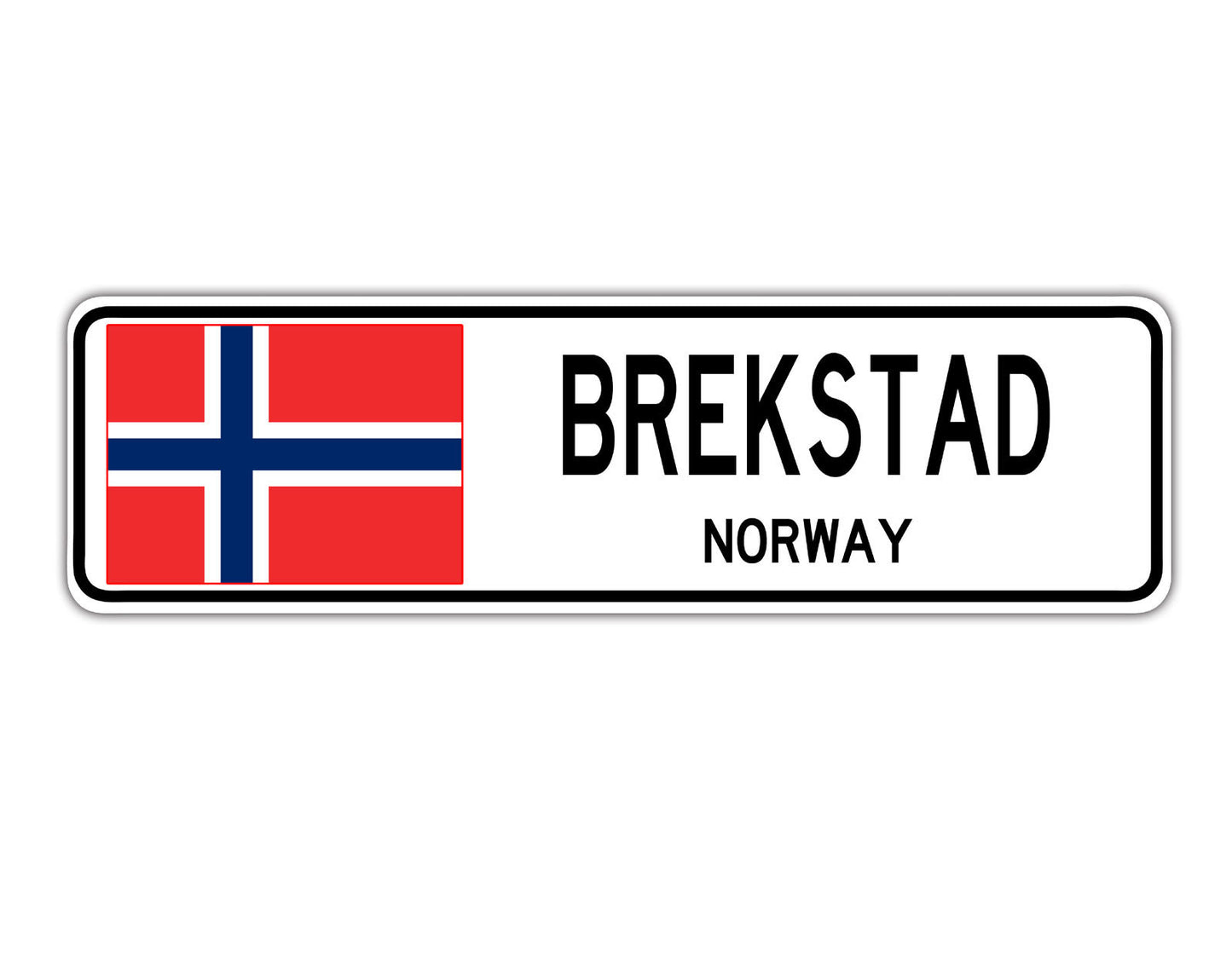 Brekstad Norway Flag City Country Gift Plate Wall Decor Street Aluminum Metal Novelty Sign Plate