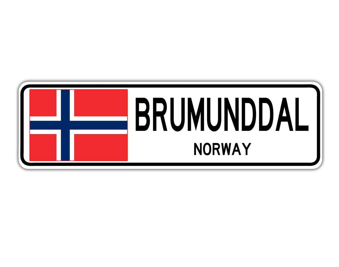 Brumunddal Norway Flag City Country Gift Plate Wall Decor Street Aluminum Metal Novelty Sign Plate