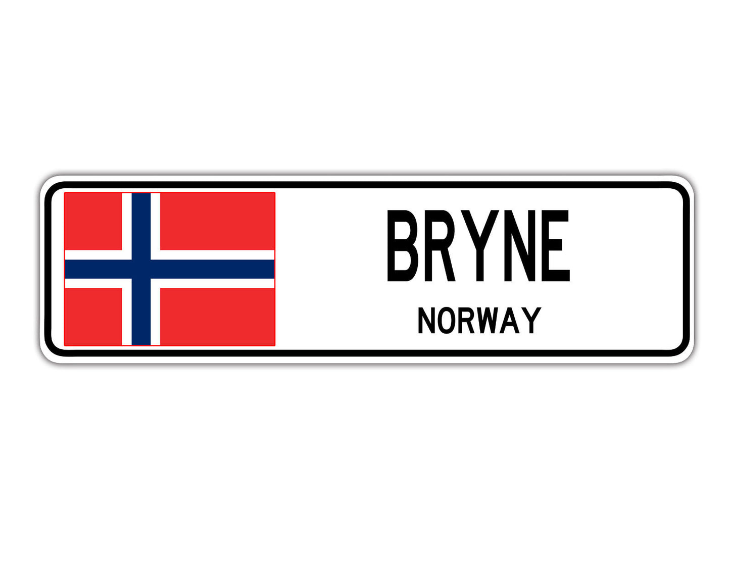 Bryne Norway Flag City Country Gift Plate Wall Decor Street Aluminum Metal Novelty Sign Plate