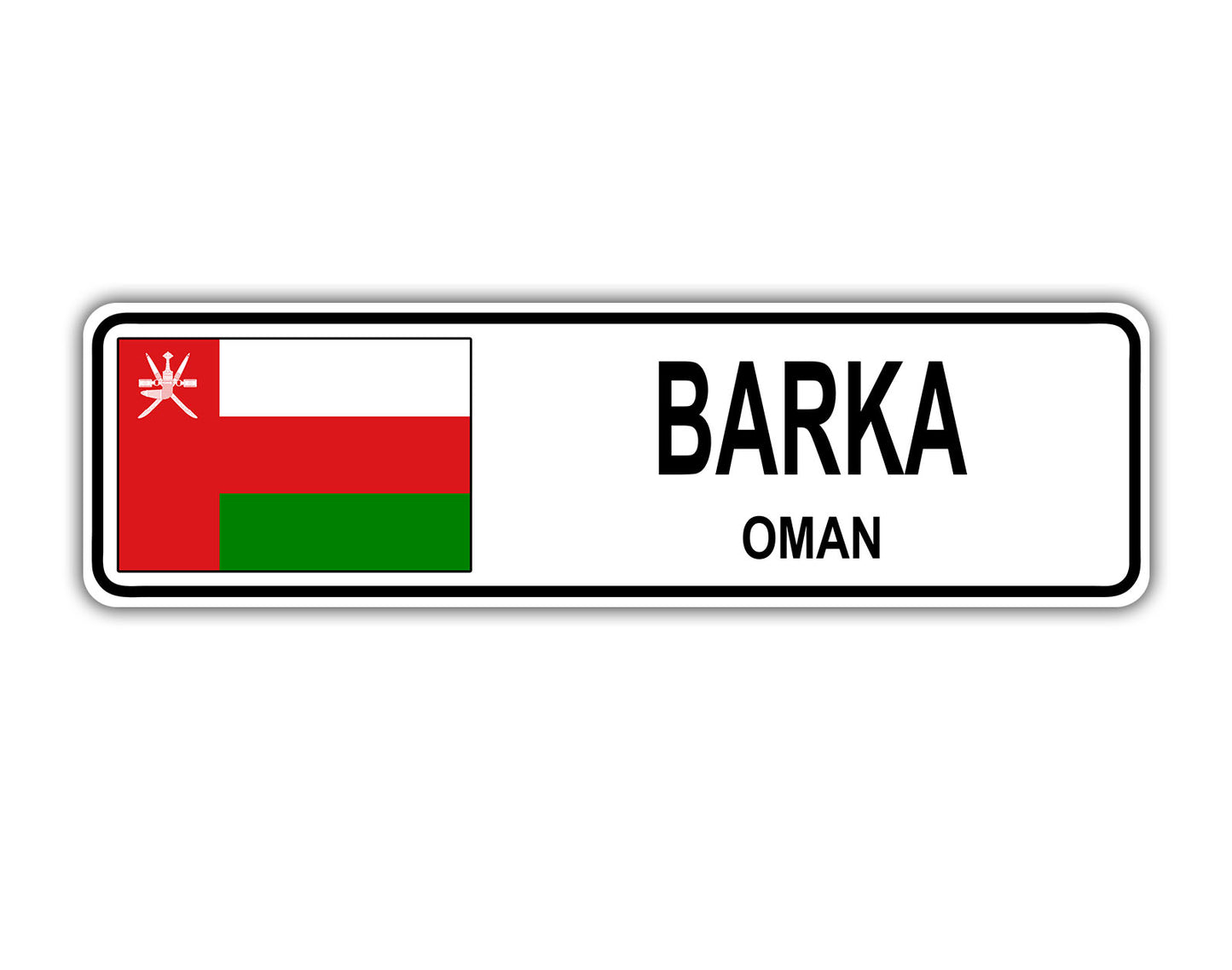 Barka Oman Flag City Country Gift Plate Wall Decor Street Aluminum Metal Novelty Sign Plate