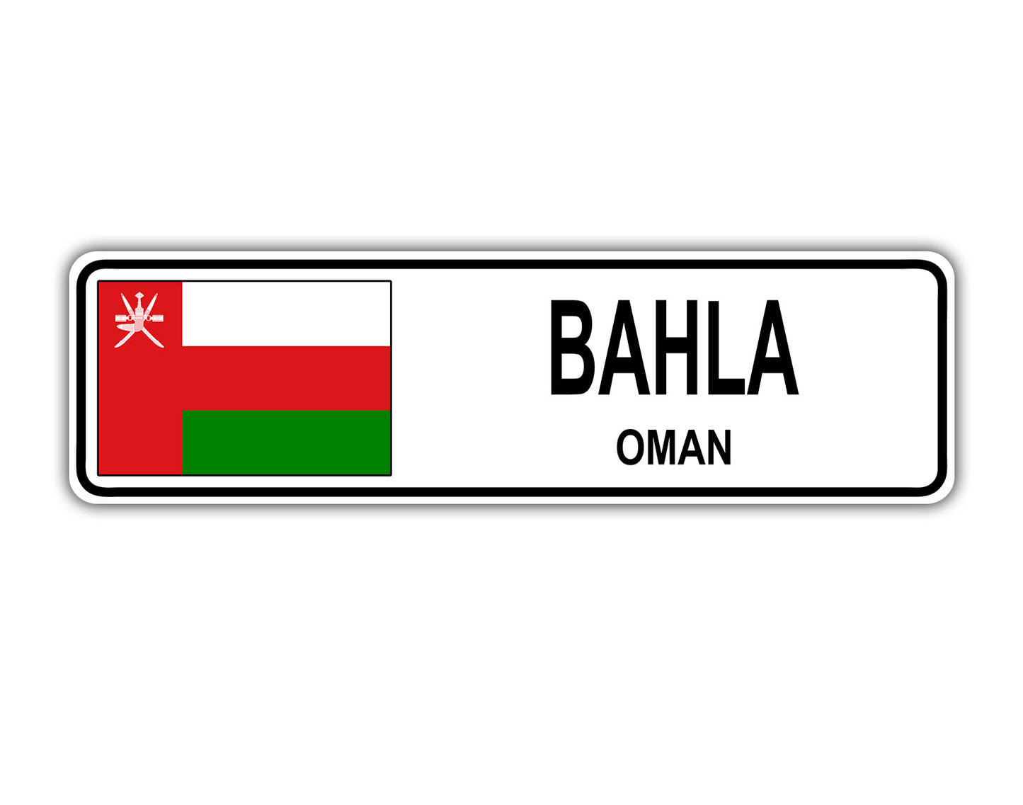 Bahla Oman Flag City Country Gift Plate Wall Decor Street Aluminum Metal Novelty Sign Plate