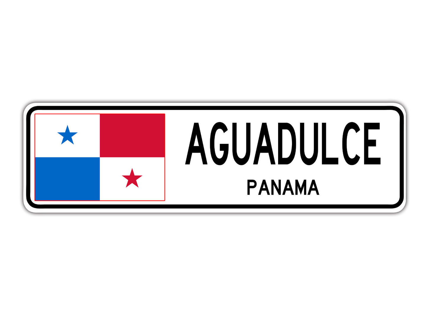 Aguadulce Panama Flag City Country Gift Plate Wall Decor Street Aluminum Metal Novelty Sign Plate