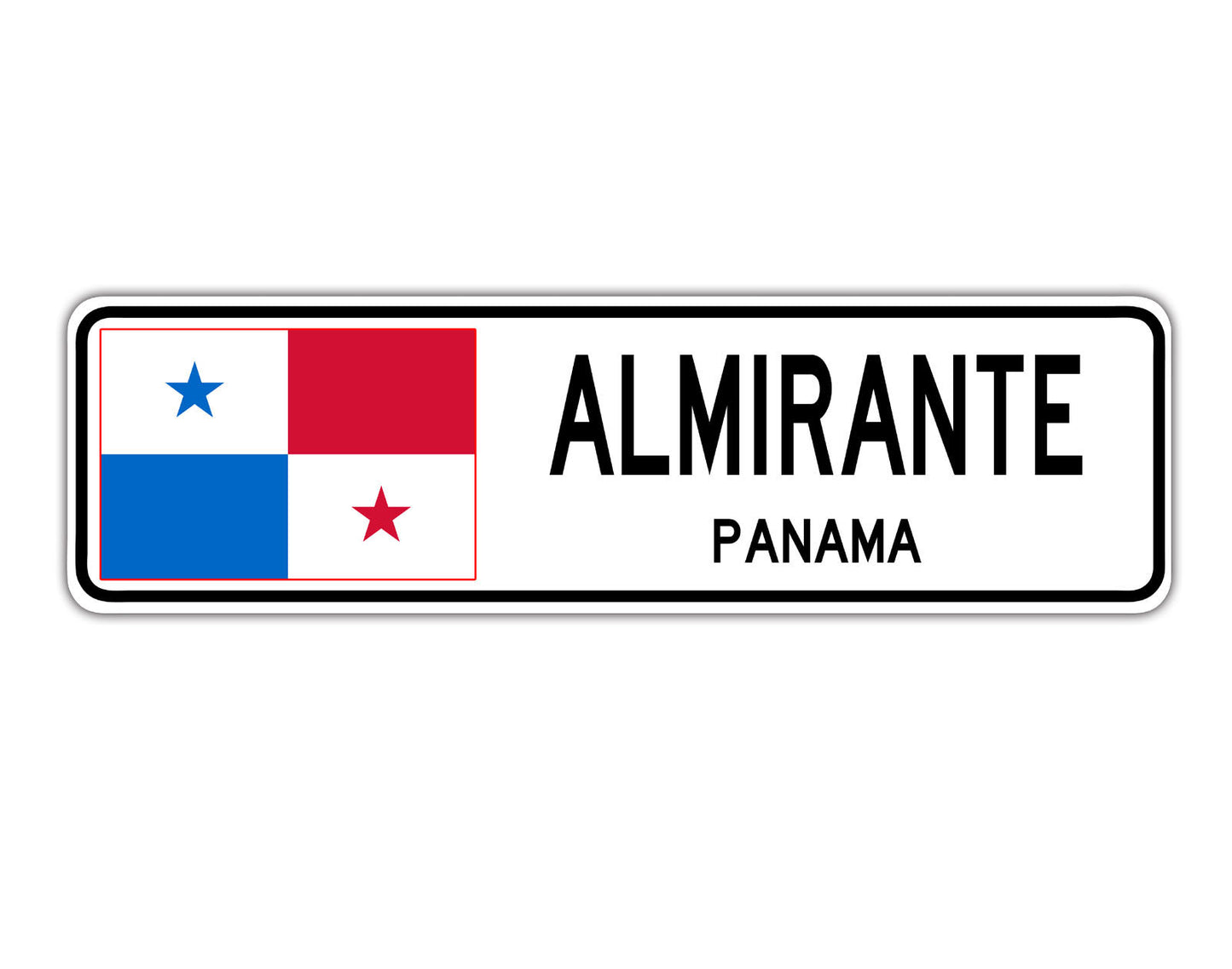 Almirante Panama Flag City Country Gift Plate Wall Decor Street Aluminum Metal Novelty Sign Plate