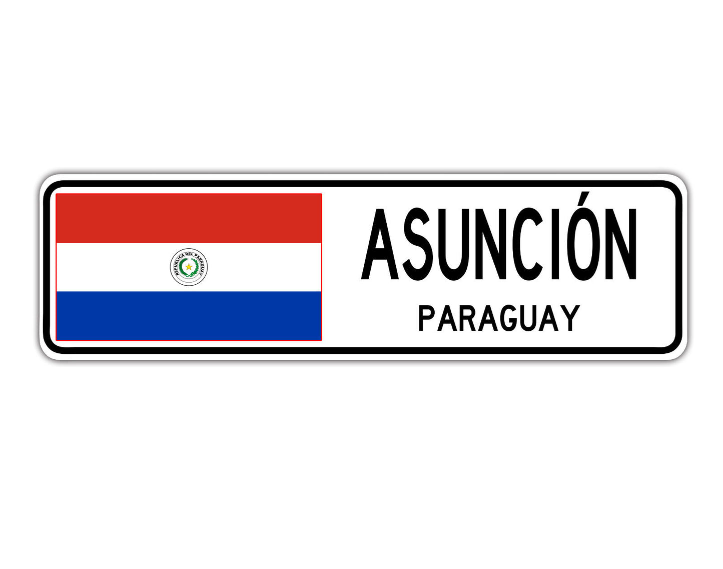 Asuncion Paraguay Flag City Country Gift Plate Wall Decor Street Aluminum Metal Novelty Sign Plate
