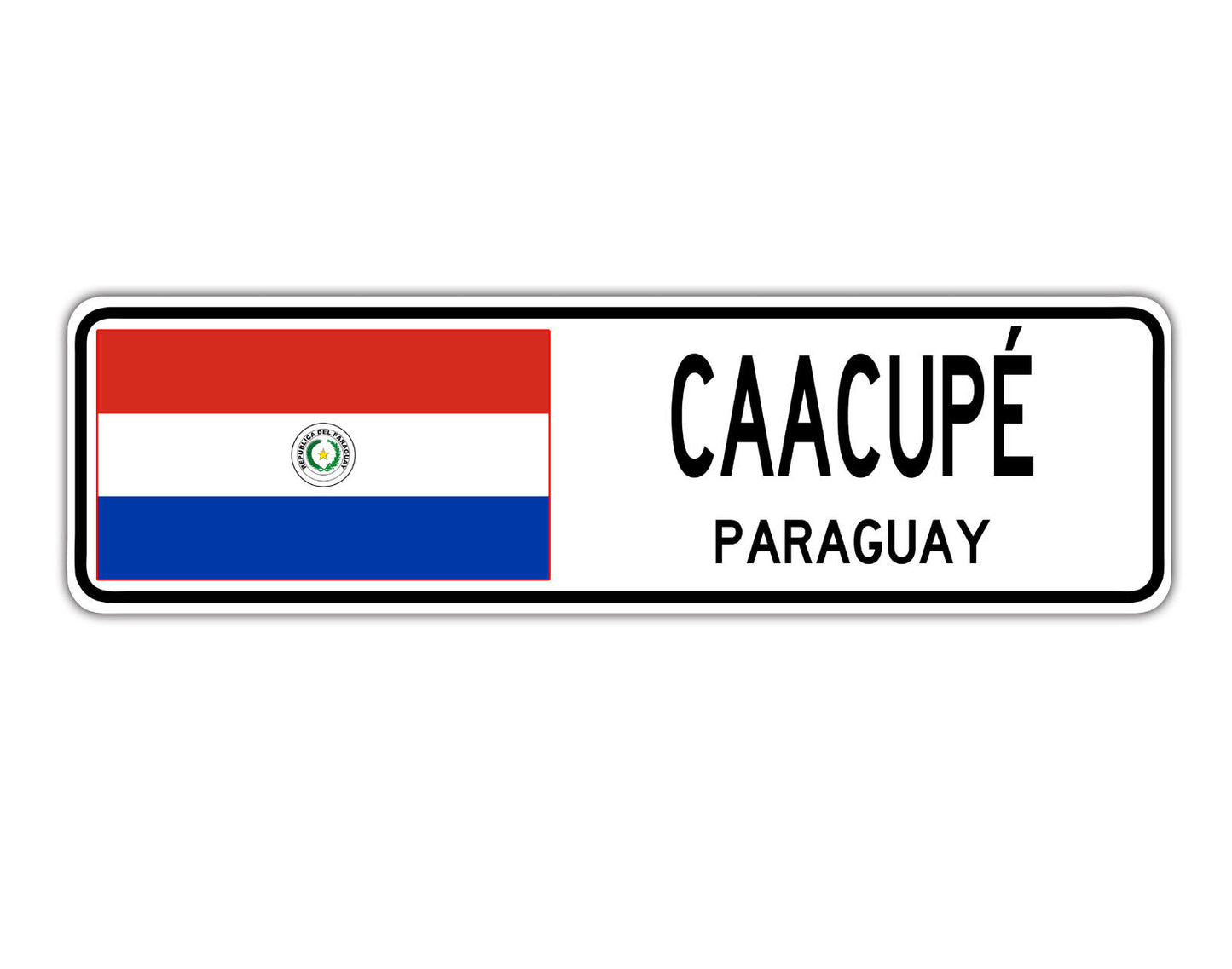 Caacupe Paraguay Flag City Country Gift Plate Wall Decor Street Aluminum Metal Novelty Sign Plate