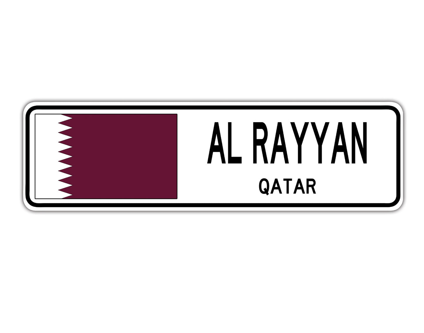 Al Rayyan Qatar Flag City Country Gift Plate Wall Decor Street Aluminum Metal Novelty Sign Plate