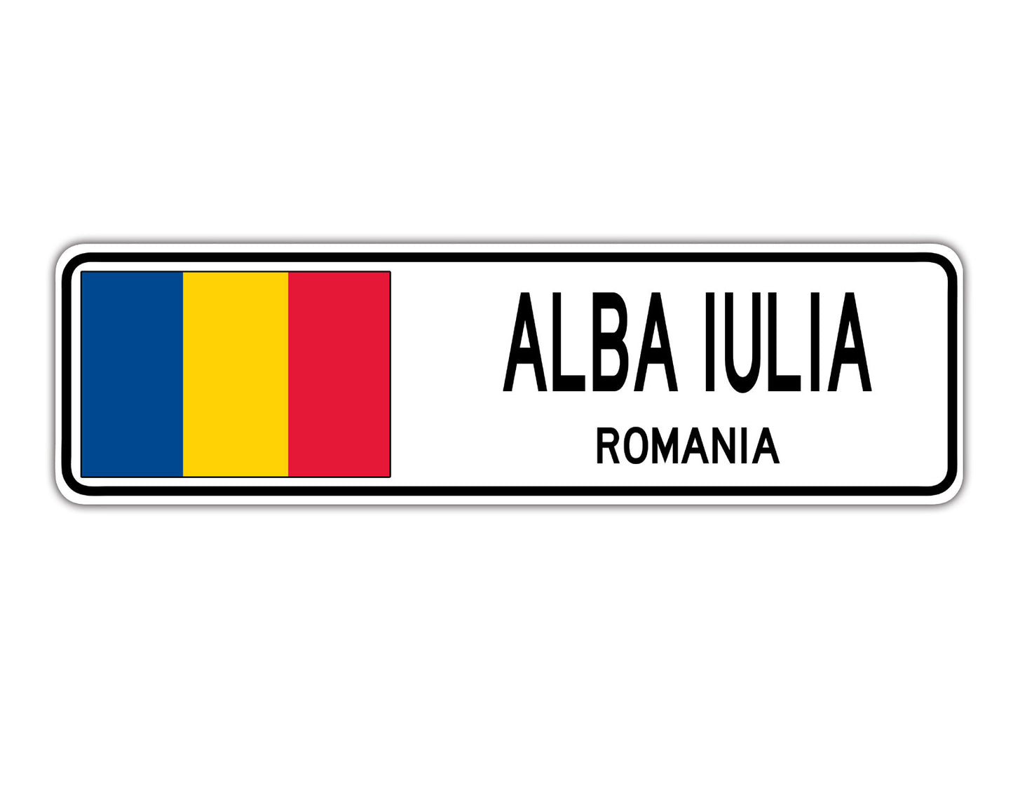 Alba Iulia Romania Flag City Country Gift Plate Wall Decor Street Aluminum Metal Novelty Sign Plate