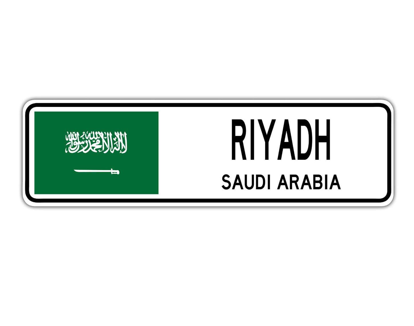 Riyadh Saudi Arabia Flag City Country Gift Plate Wall Decor Street Aluminum Metal Novelty Sign Plate