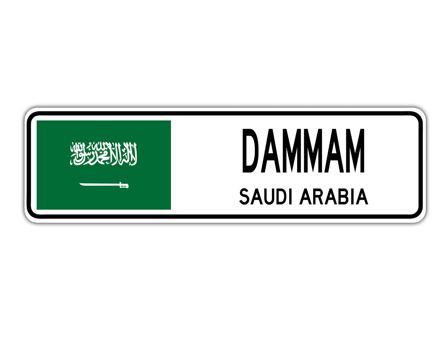 Dammam Saudi Arabia Flag City Country Gift Plate Wall Decor Street Aluminum Metal Novelty Sign Plate