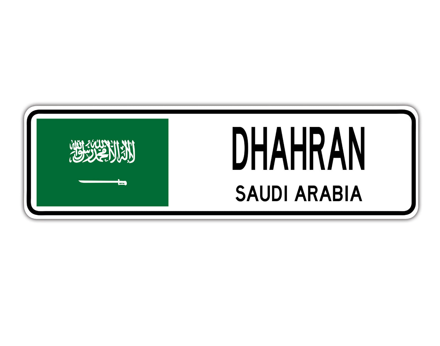 dhahran Saudi Arabia Flag City Country Gift Plate Wall Decor Street Aluminum Metal Novelty Sign Plate