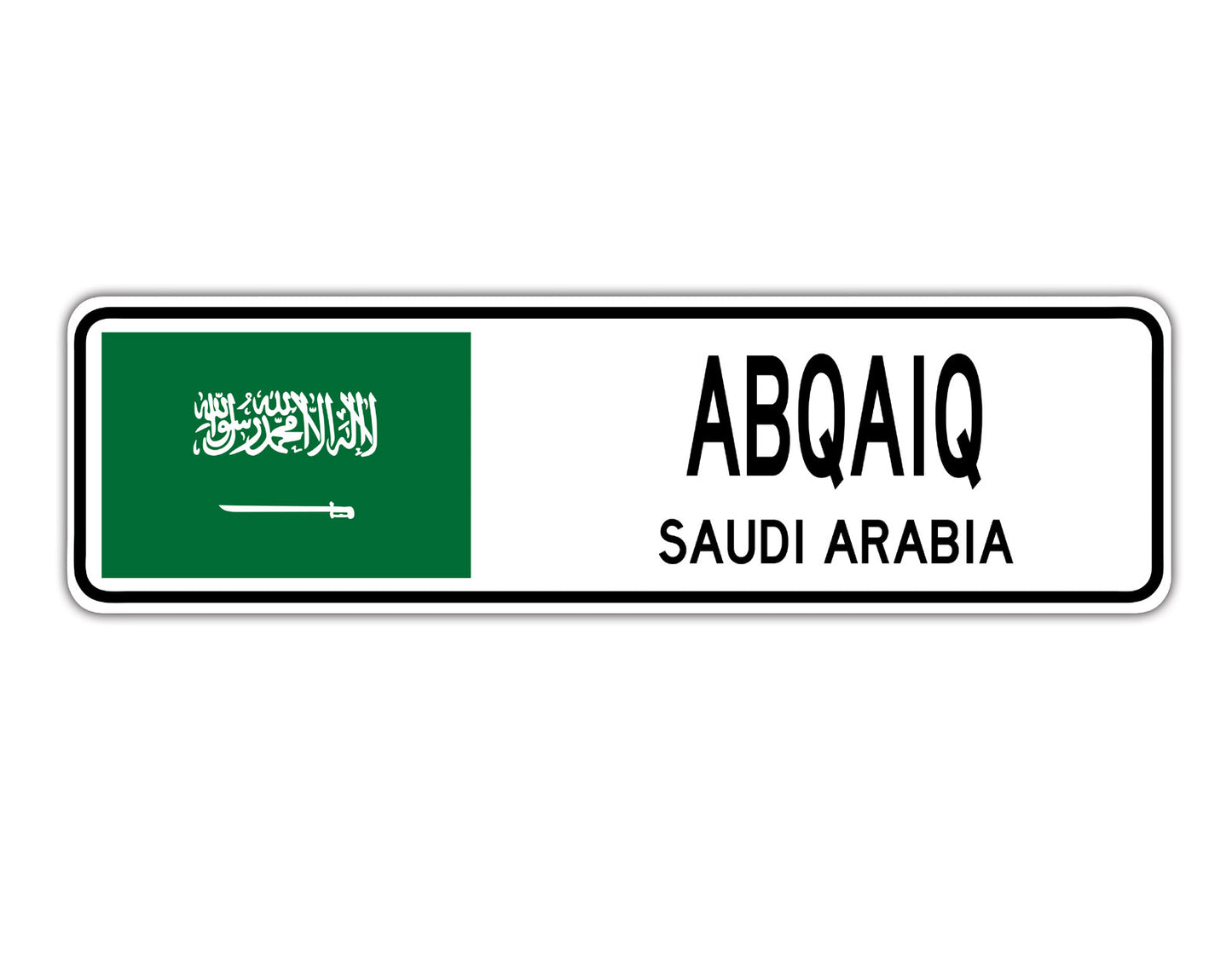 Abqaiq Saudi Arabia Flag City Country Gift Plate Wall Decor Street Aluminum Metal Novelty Sign Plate