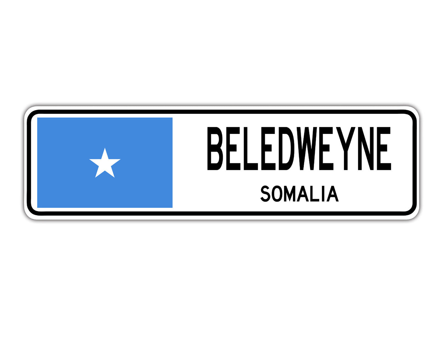 Beledweyne Somalia Flag City Country Gift Plate Wall Decor Street Aluminum Metal Novelty Sign Plate
