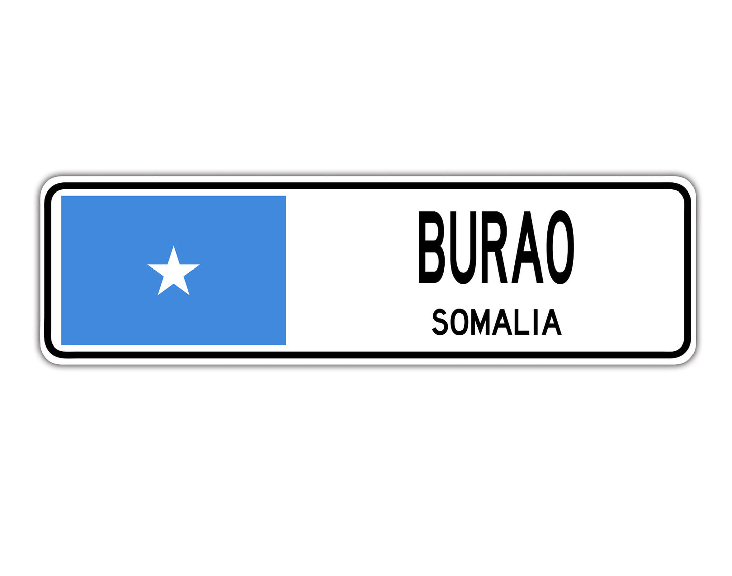 Burao Somalia Flag City Country Gift Plate Wall Decor Street Aluminum Metal Novelty Sign Plate