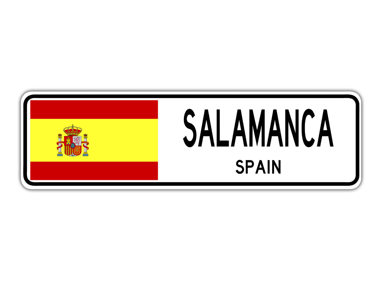 Salamanca Spain Flag City Country Gift Plate Wall Decor Street Aluminum Metal Novelty Sign Plate
