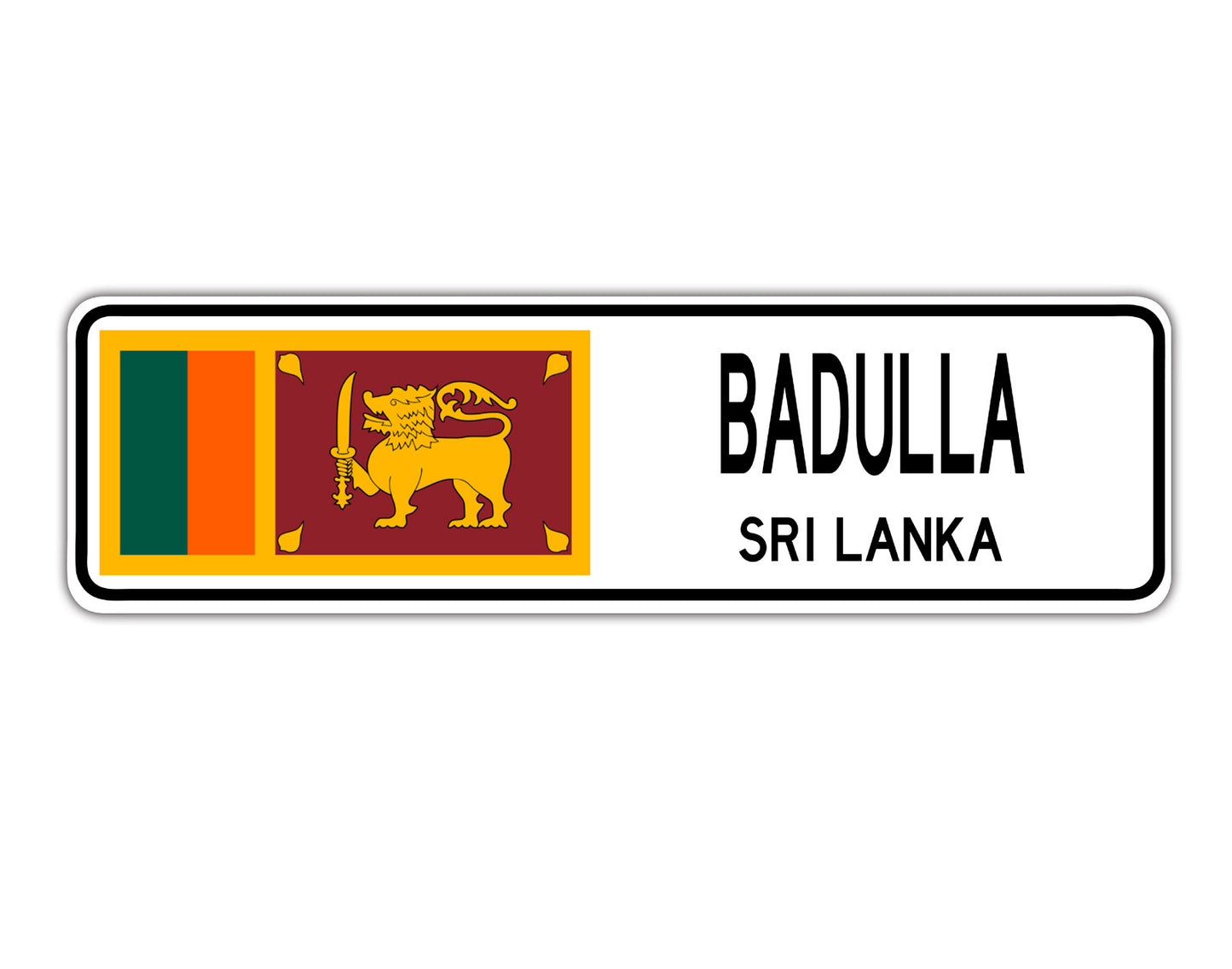Badulla Sri Lanka Flag City Country Gift Plate Wall Decor Street Aluminum Metal Novelty Sign Plate