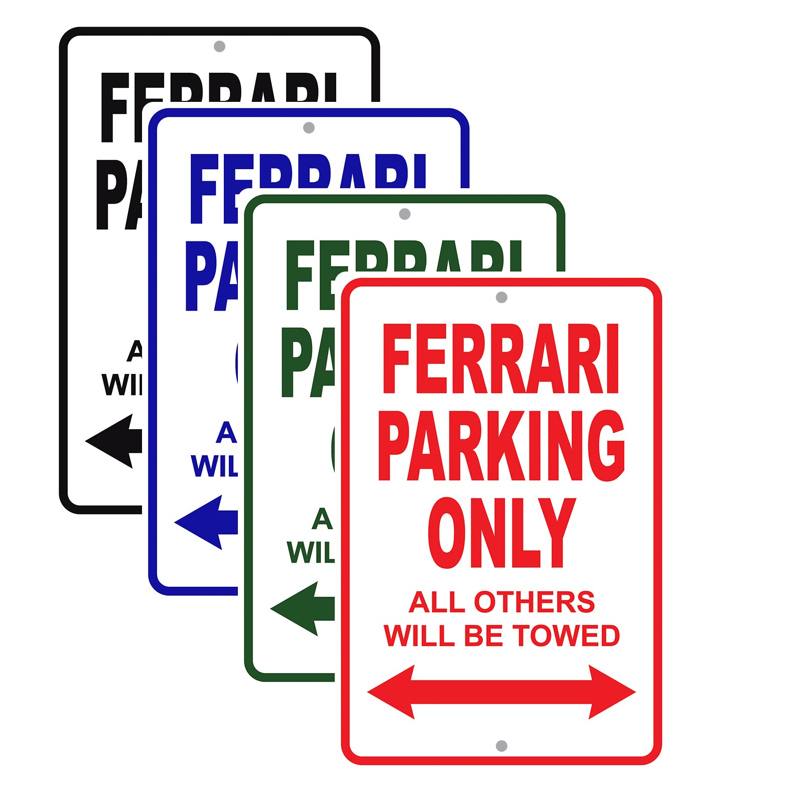 Ferrari Parking Only All Others Will Be Towed Aluminum Decor Garage Sign