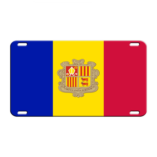 Andorra Country Flag License Novelty Plate Aluminum Metal Sign
