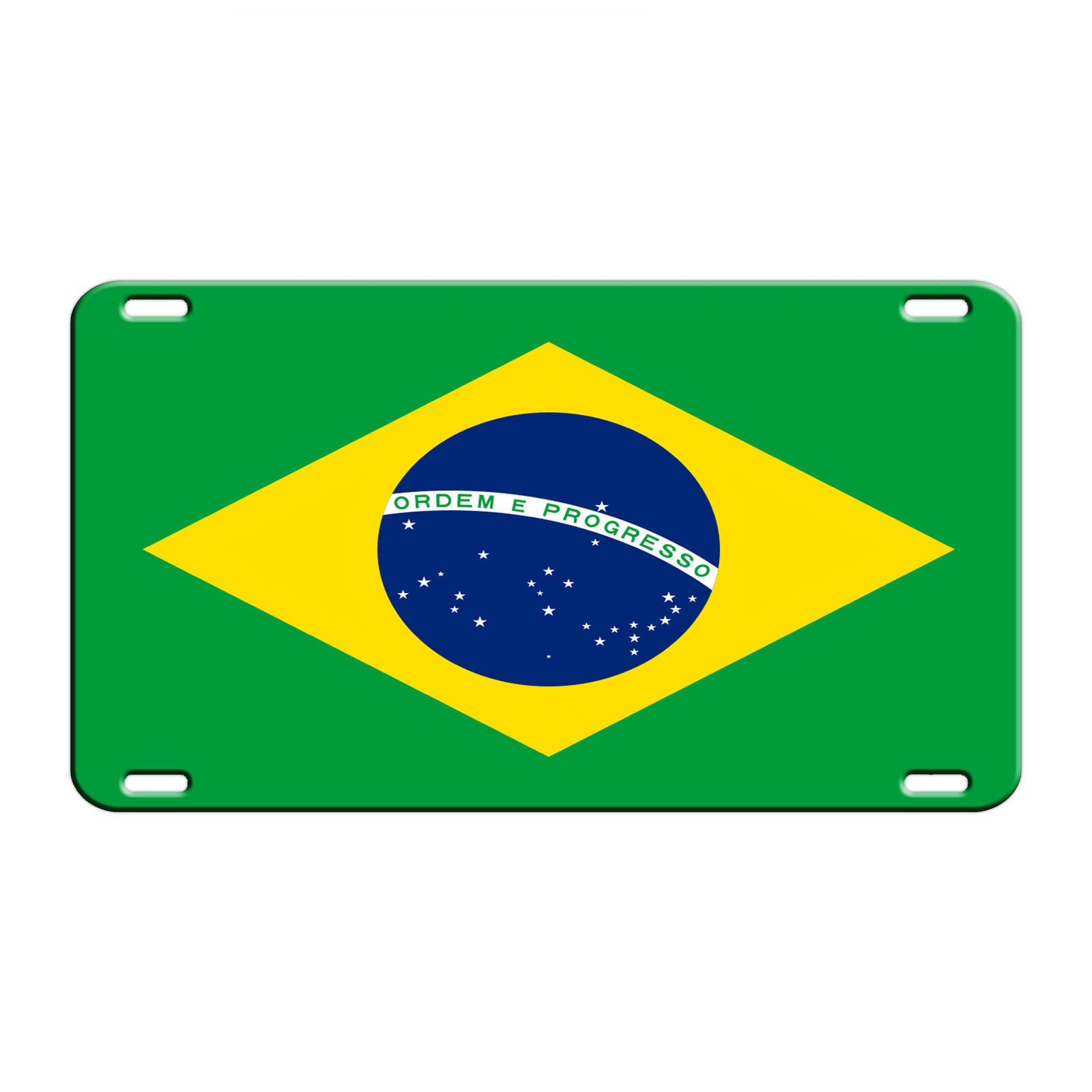 Brazil Country Flag License Novelty Plate Aluminum Metal Sign