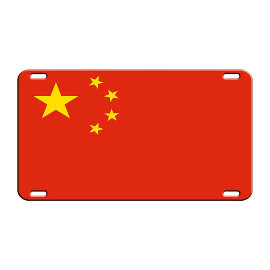 China Country Flag License Novelty Plate Aluminum Metal Sign