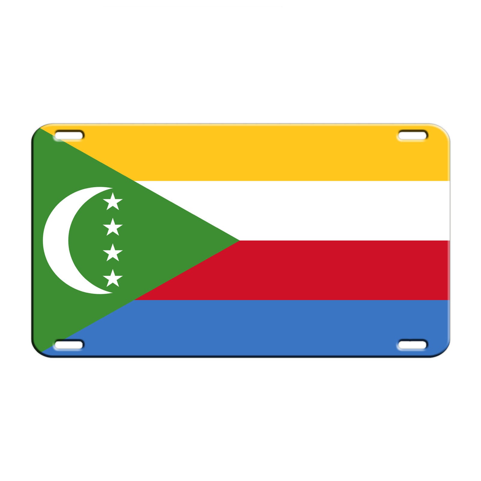 Comoros Country Flag License Novelty Plate Aluminum Metal Sign
