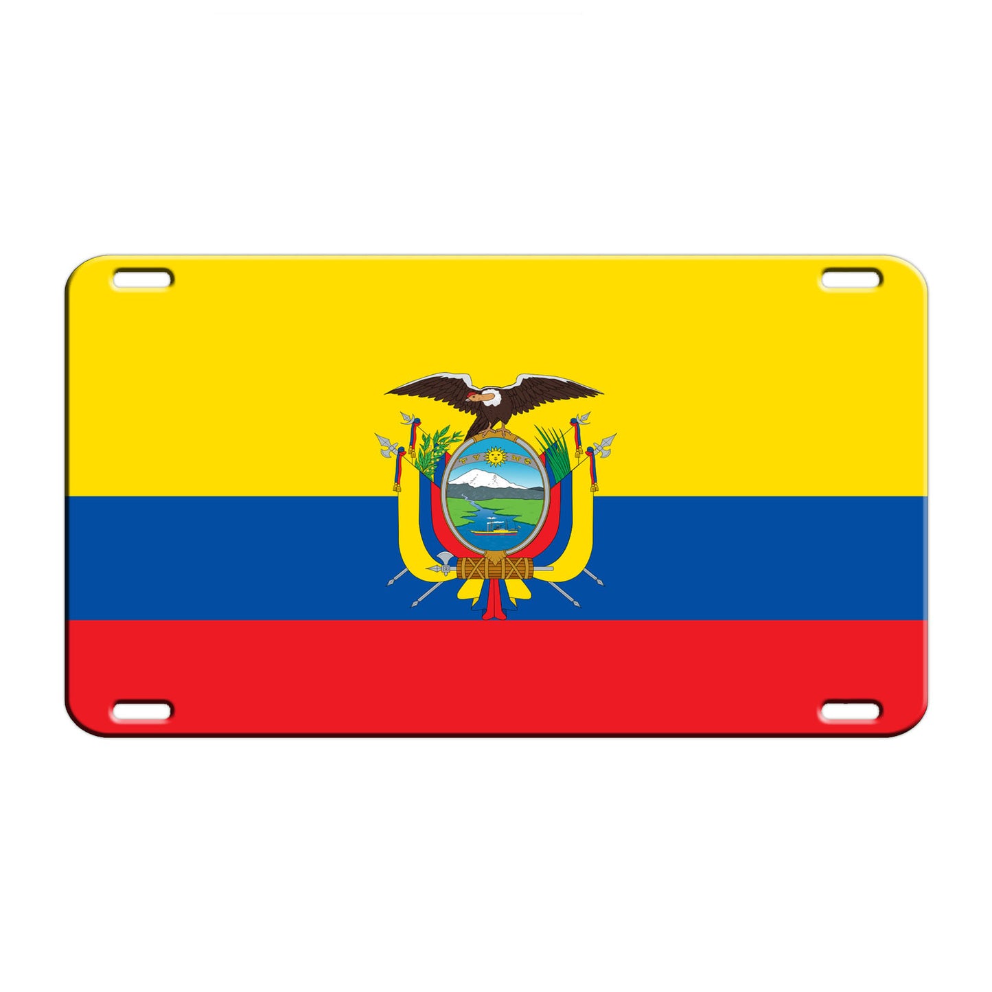 Ecuador Country Flag License Novelty Plate Aluminum Metal Sign