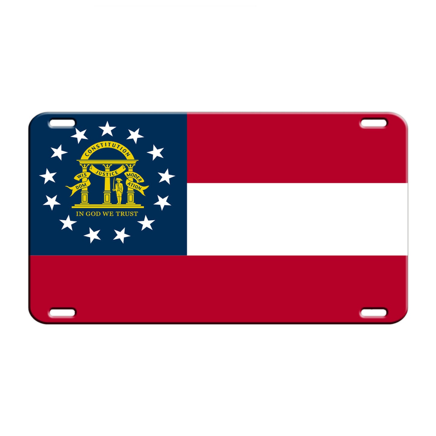 Georgia Country Flag License Novelty Plate Aluminum Metal Sign