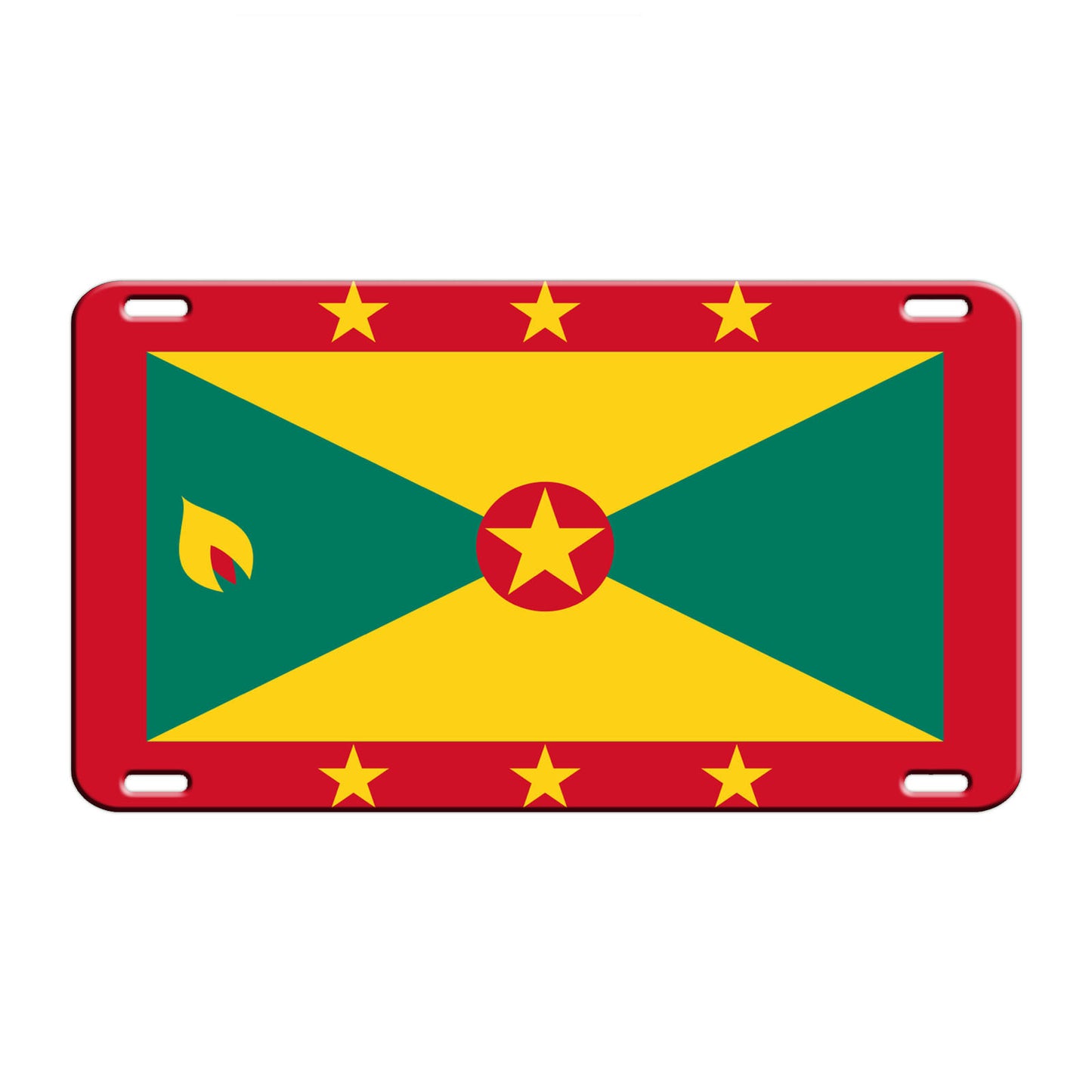 Grenada Country Flag License Novelty Plate Aluminum Metal Sign