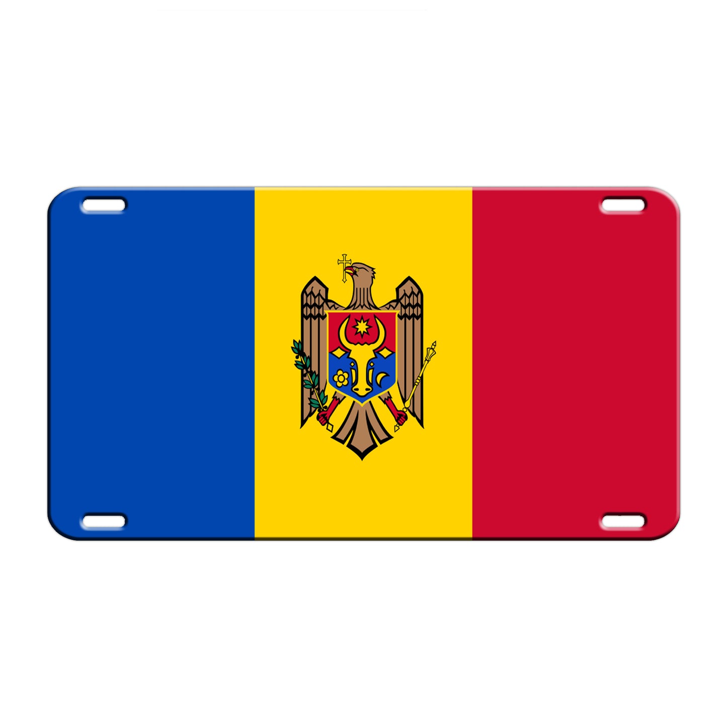 Moldova Country Flag License Novelty Plate Aluminum Metal Sign