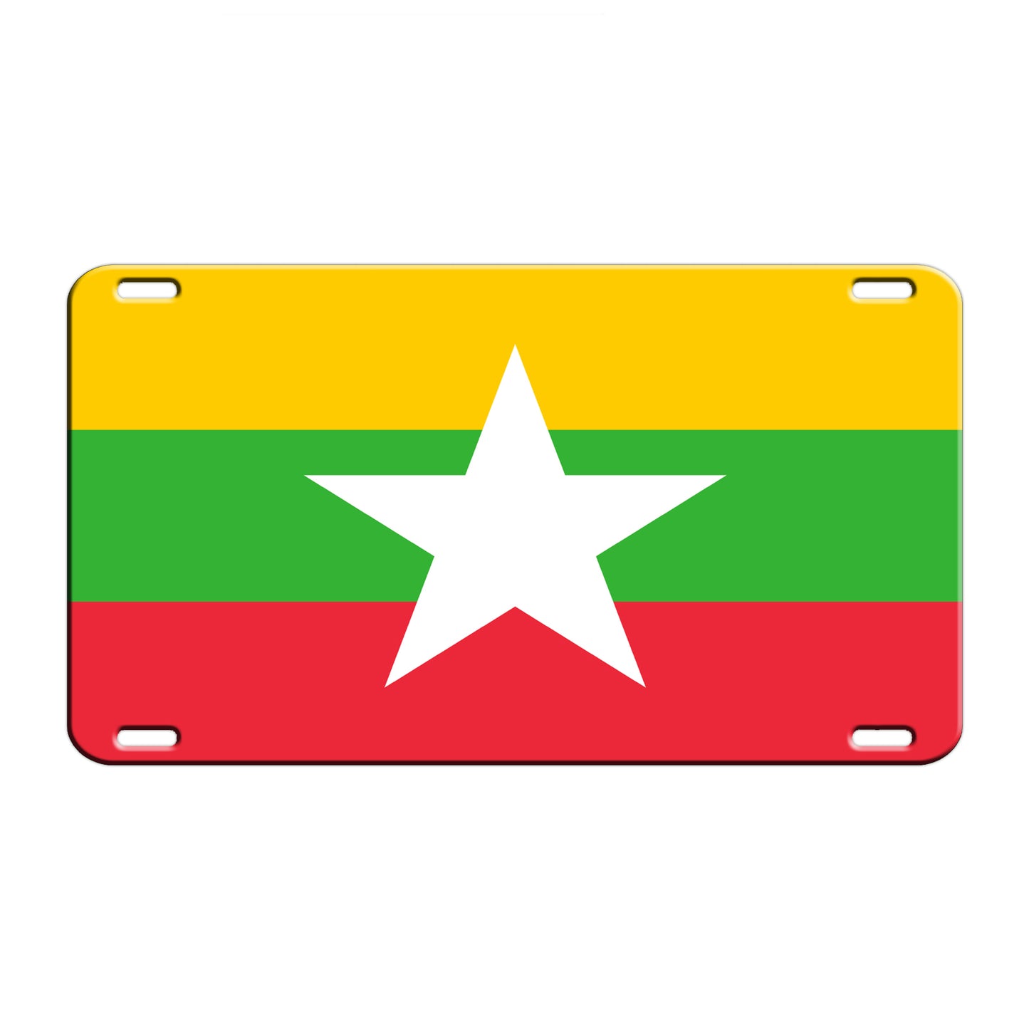 Myanmar (Burma) Country Flag License Novelty Plate Aluminum Metal Sign