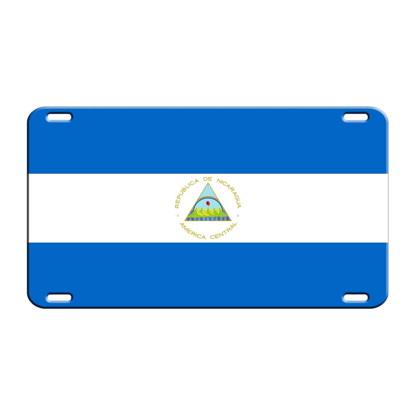 Nicaragua Country Flag License Novelty Plate Aluminum Metal Sign