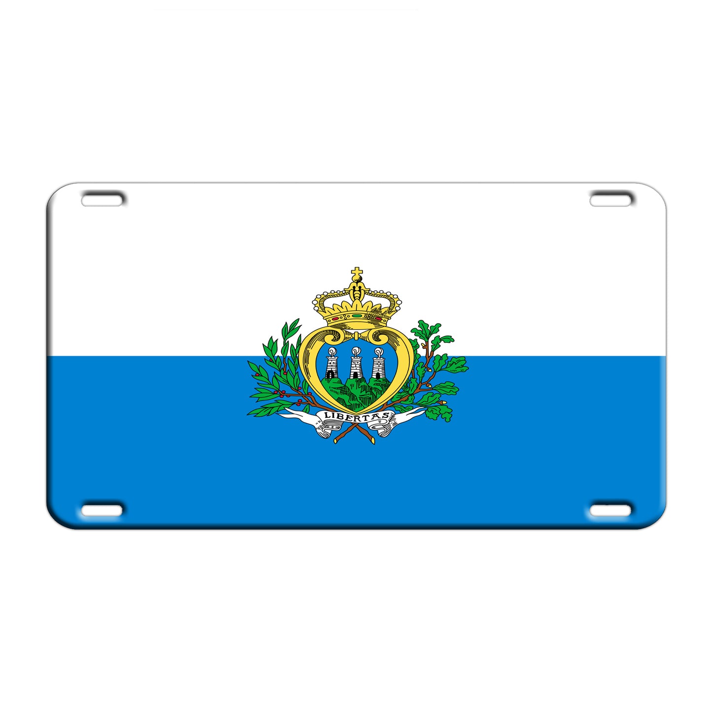 San Marino Country Flag License Novelty Plate Aluminum Metal Sign