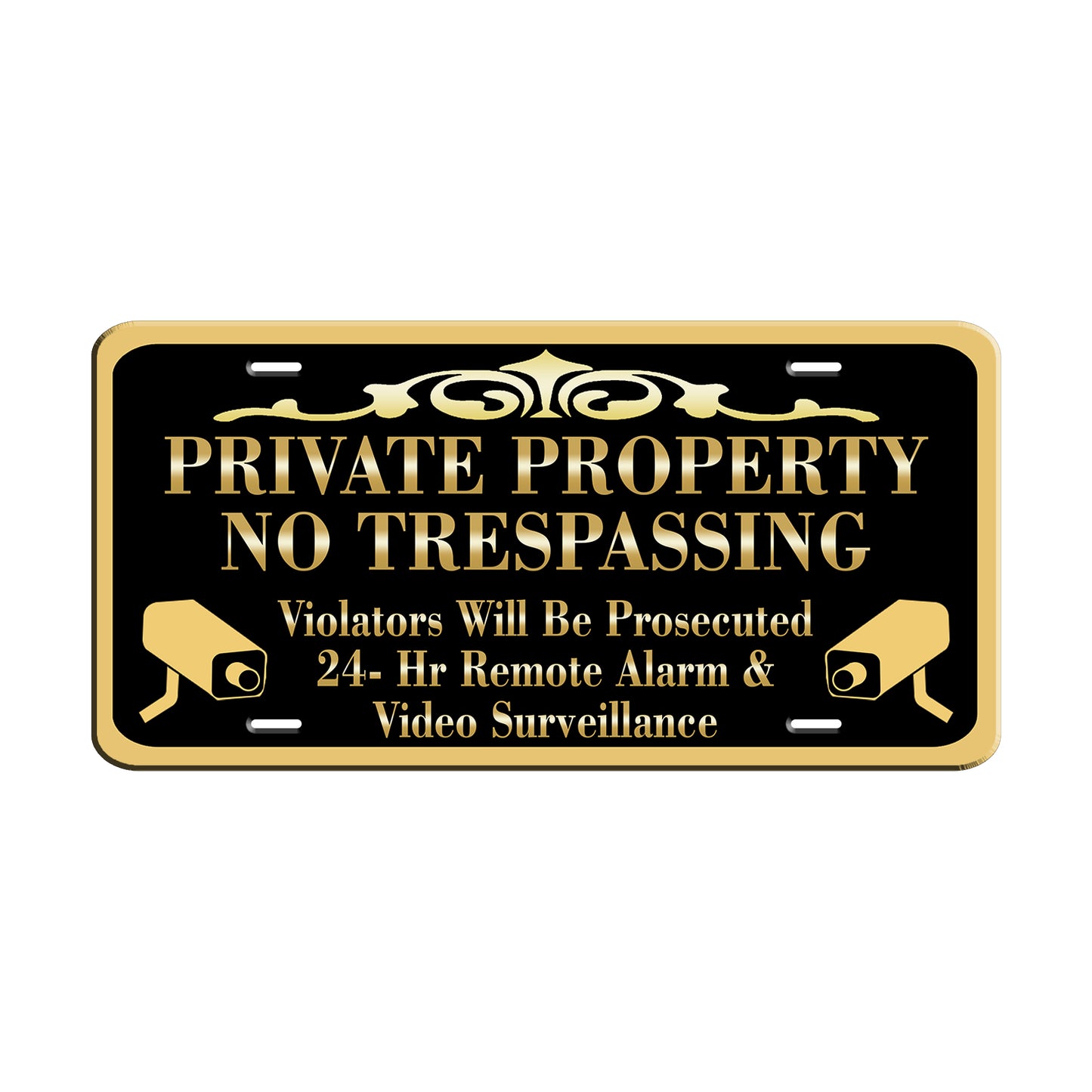 Private Property No Trespassing Violators Will Be Prosecuted License Novelty Plate Aluminum Metal Sign