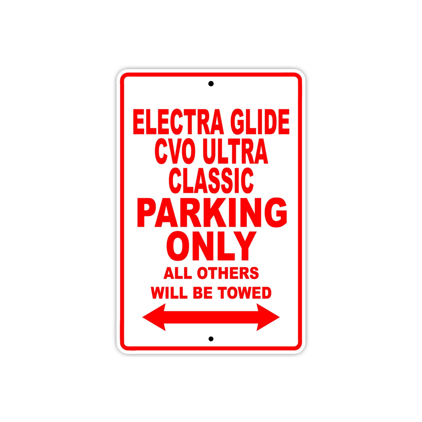 Harley Davidson Electra Glide CVO Ultra Classic Parking Only All Others Will Be Towed Aluminum Decor Garage Sign