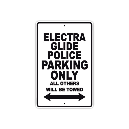 Harley Davidson Electra Glide Police Parking Only All Others Will Be Towed Aluminum Decor Garage Sign