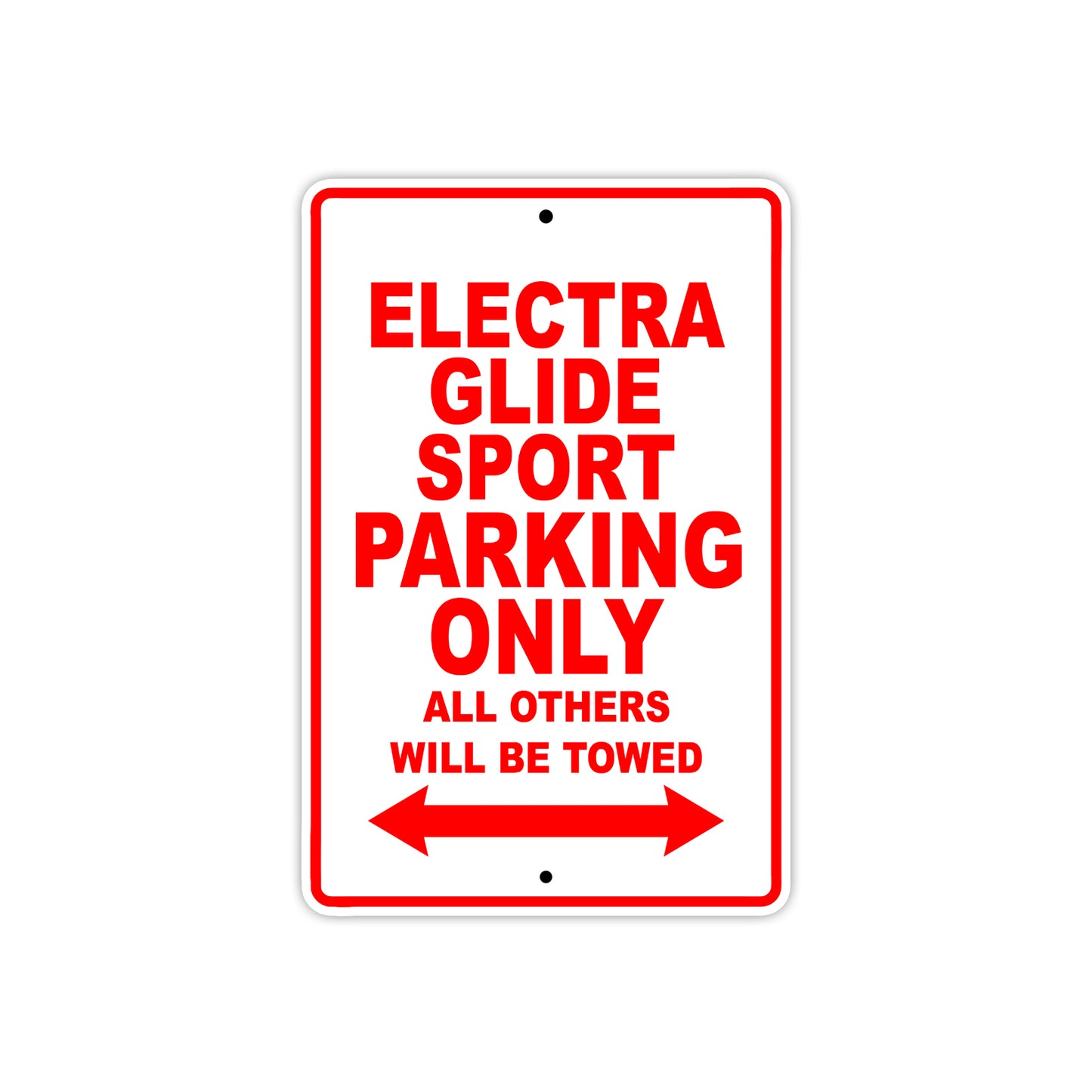 Harley Davidson Electra Glide Sport Parking Only All Others Will Be Towed Aluminum Decor Garage Sign
